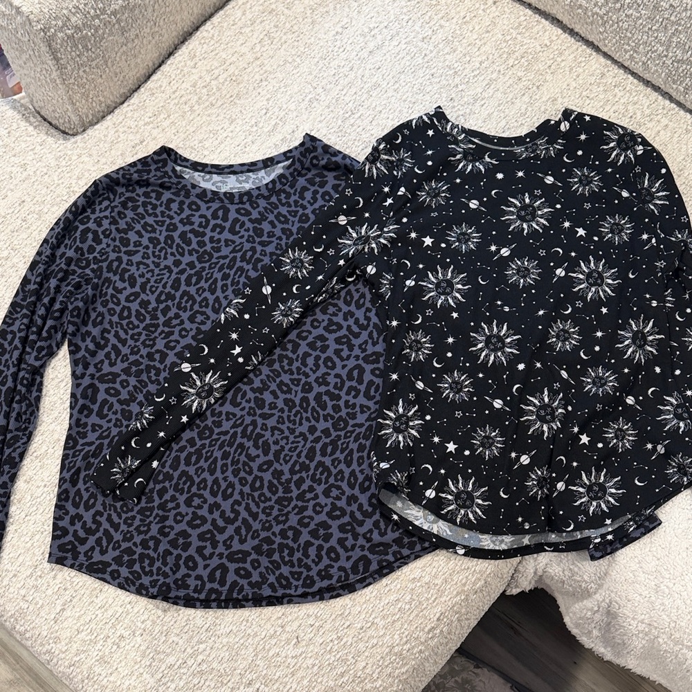 No Boundaries Black and Gray Leopard Print Top